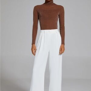 Wide leg high waisted elastic trousers